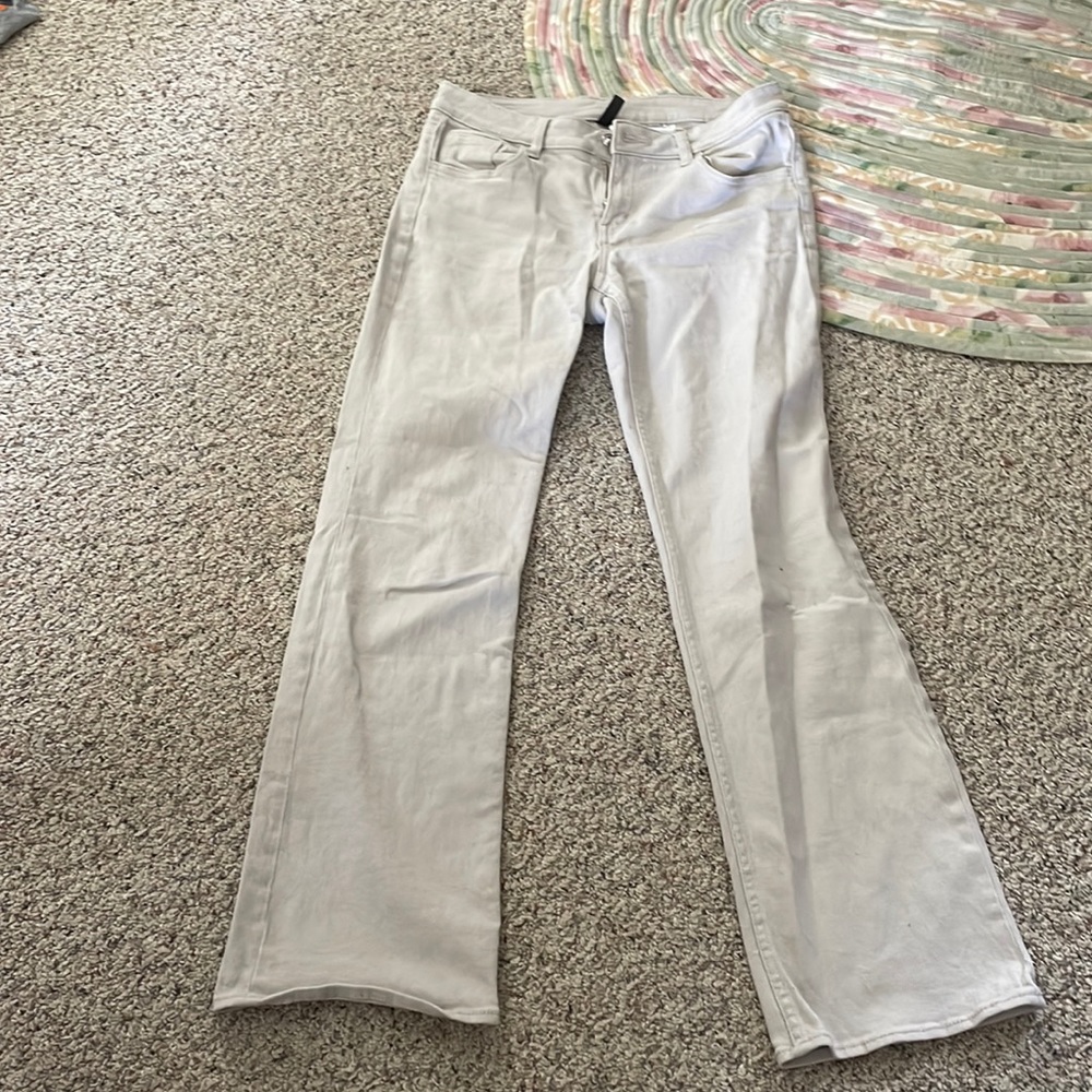 Low rise beige twill pants